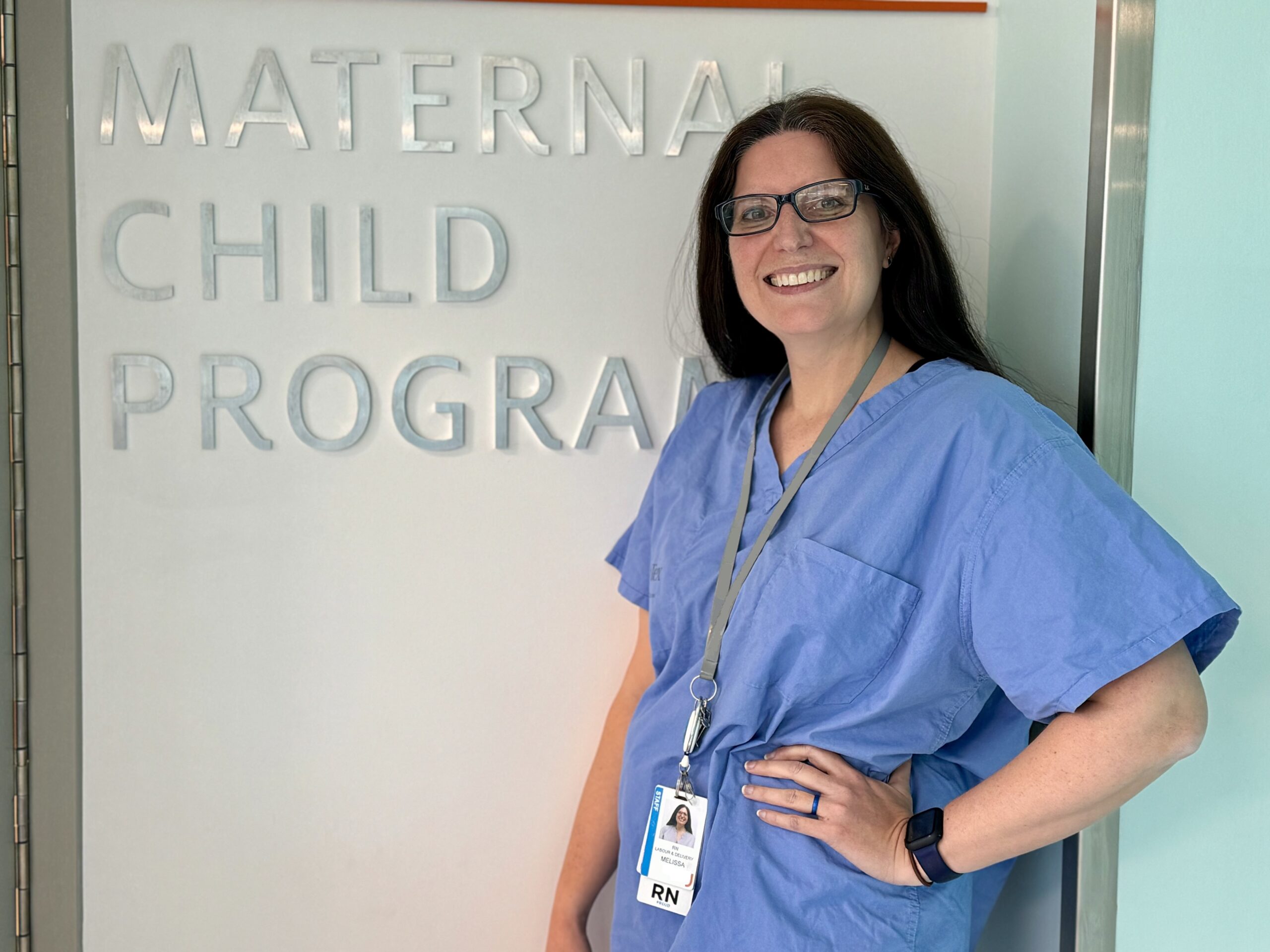 ONA member Melissa Peters in her nurse scrubs.
