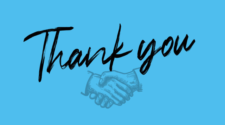 Graphic that reads, "Thank you."